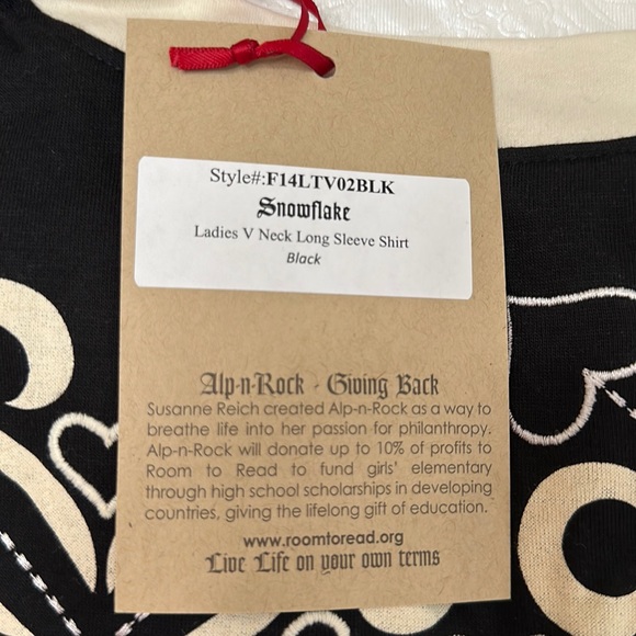 Alp-n-Rock SNOWFLAKE Vneck - Black - Picture 11 of 15